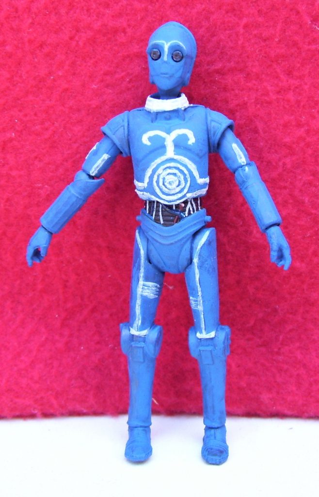 custom kék protokoll droid figura