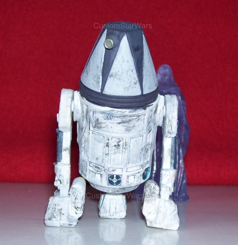 custom hologram kivetítő R4 droid egység hátulról